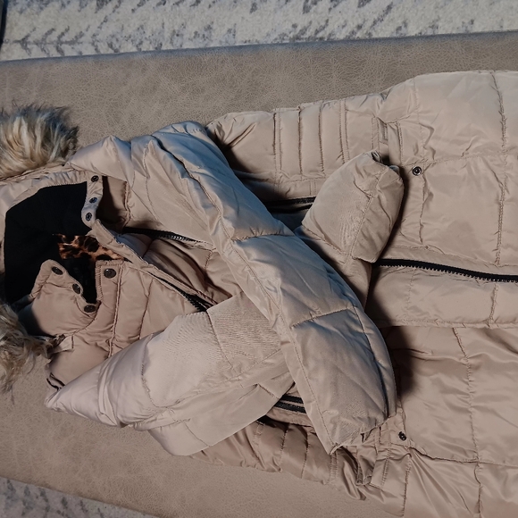 Womens Steve madden down coat with hood medium beige - Picture 5 of 6